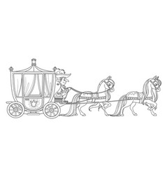 Carriage Pulled Horses With Coachman