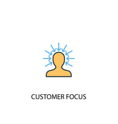 Customer Focus Concept 2 Colored Icon Simple Blue