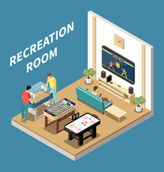 Indoor Games Isometric Concept