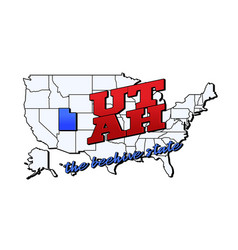 Utah State With Us State On American