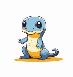 Cute Cartoon Baby Salamander Isolated On White