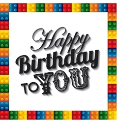 Lego Frame Icon Happy Birthday Design