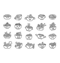 Cute Kawaii Bowl Of Noodles Coloring Page Ramen