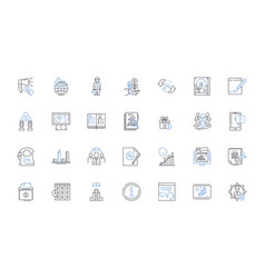 Financial Optimization Line Icons Collection