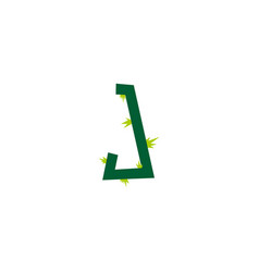 Letter J Grass Geometric Symbol Simple Logo