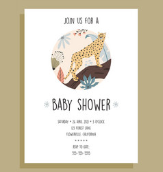 Baby Shower Invite Template Tropical Cheetah