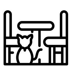 Pet Restaurant With Cats Icon Outline