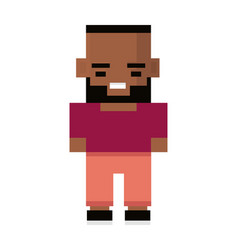 Afro American Man Pixel 8 Bit