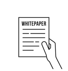 Black Thin Line Hand Holding Whitepaper