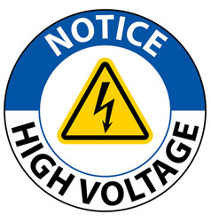 Notice High Voltage Floor Sign On White Background