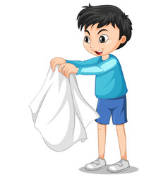 Cartoon Character A Boy Taking Coat Off