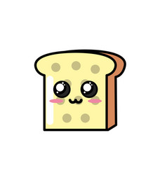 Kawaii cute tender bread food Royalty Free Vector Image