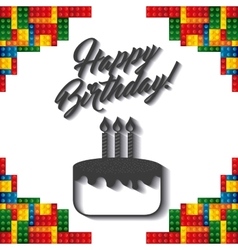 Lego Frame Icon Happy Birthday Design