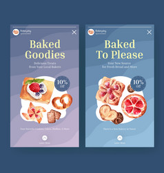 Instagram Template With Bakery Design For Online