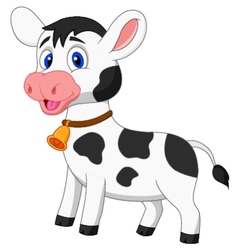 Cute cow cartoon sitting Royalty Free Vector Image