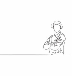 Single One Line Drawing Young Male Film Director