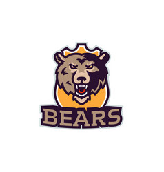 Sports Logo With Bear Mascot Colorful Sport