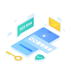 Authentication Code Isometric Style