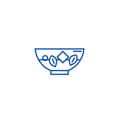 Blanching Vegetables Line Icon Concept