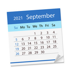 Calendar Sheet For The Month Of September 2021