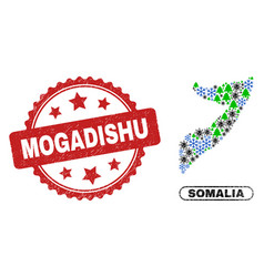 Mogadishu Distress Seal Stamp And Somalia Map