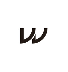 Letter W And V Curve Geometric Symbol Simple Logo