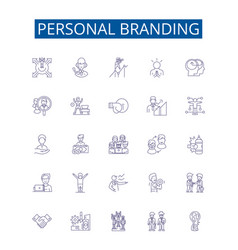 Personal Branding Line Icons Signs Set Design