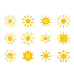 Sun Star Solar Circle Sunshine Weather Icon Set