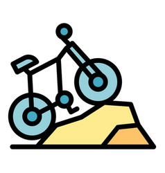 Bike Hiking Icon Flat