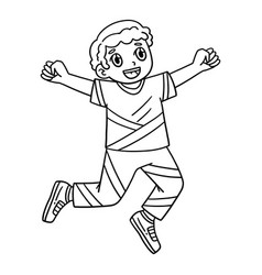 Cheerleader Boy Jumping Isolated Coloring Page