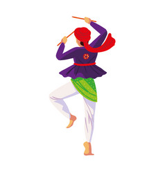 Indian Man Dancing In Costume Traditional