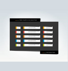 Table Schedule Infographic Design Template With 5