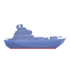 Top Warship Icon Cartoon Military Ship