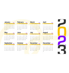 2023 Calendar Minimalistic Wk Start From Sunday