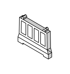 Fence Concrete Isometric Icon