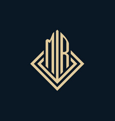 Initials Mr Logo Rhombus Lines Shape Style Luxury