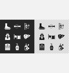 Set Flat Foot Bone Pain Iv Bag Eye Test Chart