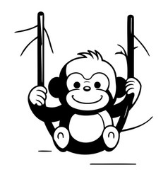 A Cartoon Monkey On Swing