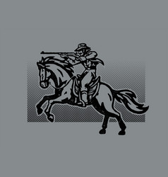 Old Press Style Of Vintage Cowboy Horse Rider