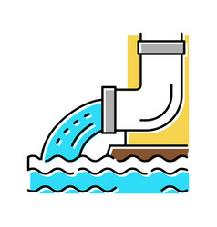 Water Flowing From Drainage Pipe Color Icon