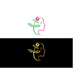 Flower Women Face Logo Design