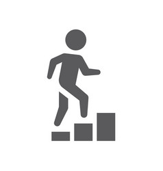 Man Climbing Stairs Black Icon