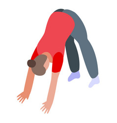 Pilates Back Strength Icon Isometric Style