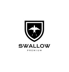 Shield With Swallow Logo Design