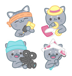 Art Stickers Set With Tomomi Cat