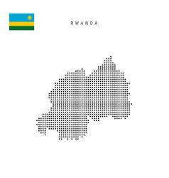 Square Dots Pattern Map Rwanda Rwandan Dotted