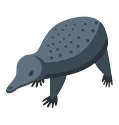 Black Baby Echidna Icon Isometric Cute