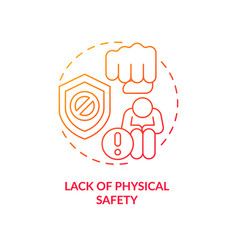 Lack Of Physical Safety Red Gradient Concept Icon