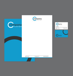 Blue Letterhead Business Card Set With Logo Design