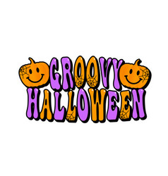 Groovy Halloween Lettering For Card Design